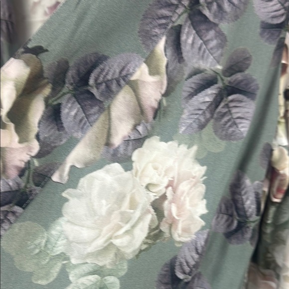 Plum Pretty Sugar Green and Cream Floral Robe Size Medium - Picture 7 of 12